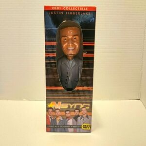 Justin Timberlake~Vintage  2001 Best Buy~ Bobblehead~‎ NSYNC~trading Card~ NIB